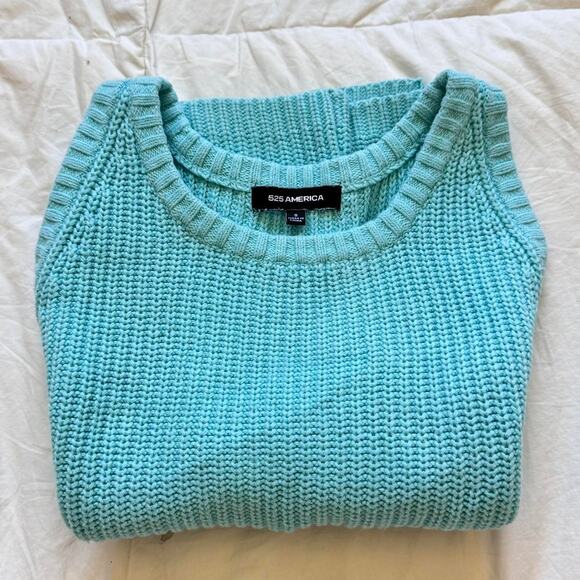 525 america blue Knit sleeveless top womens sz s cotton beachy coastal resort - Picture 3 of 8